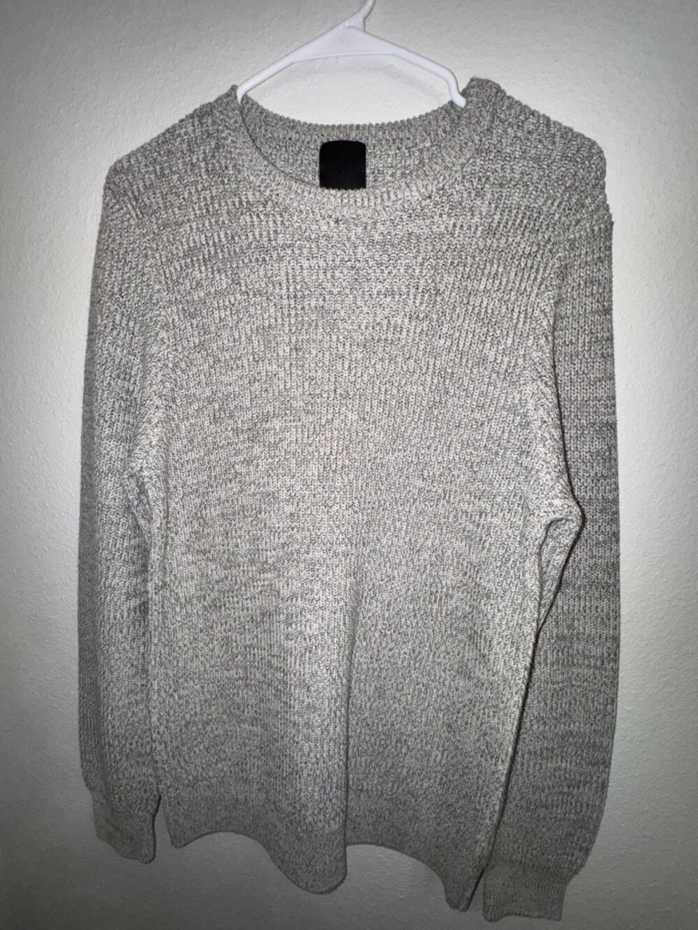 H&M Knit Crewneck Sweater Mens M Gray Marled Pullover